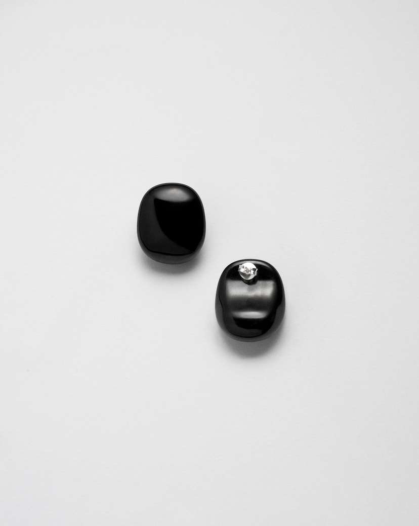 Camille Surault's BLOWBLOW earrings small, back view. 