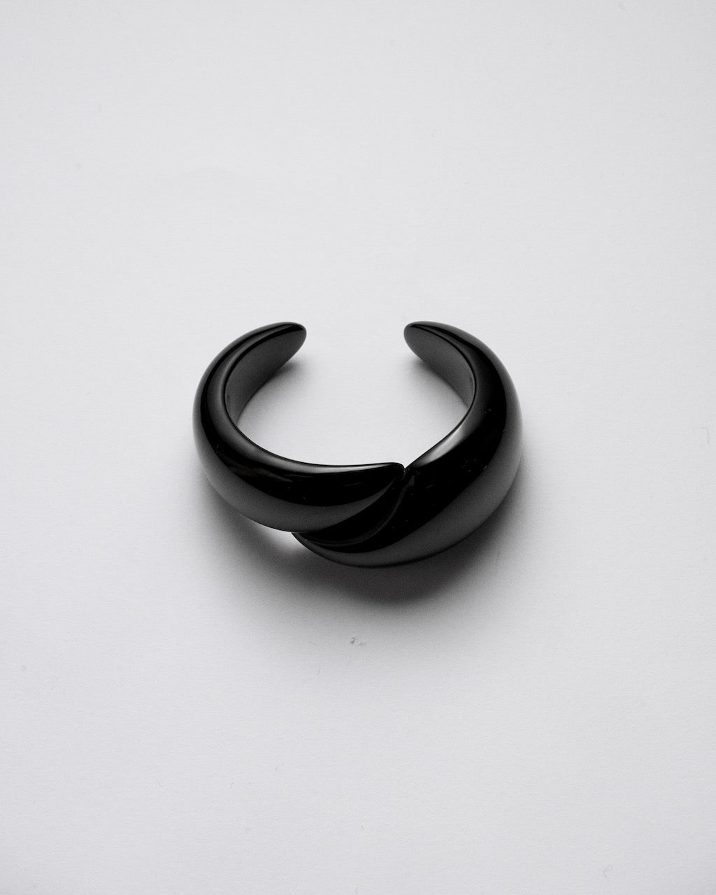 Camille Surault's DOWDOW bracelet in black resin. 